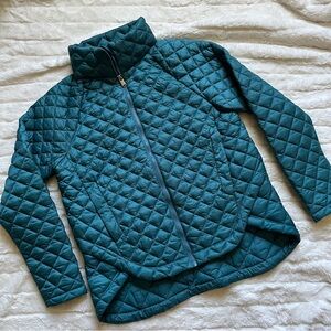 Athleta whisper featherless puffer jacket quilted teal